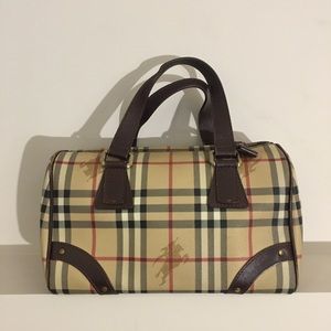 BURBERRY Haymarket Check Coated Canvas Bowling Bag
